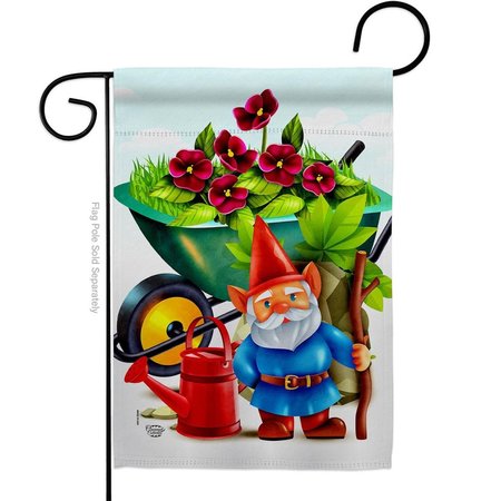 COLLECTION Gnome Floral Double-Sided Decorative Garden Flag, Multi Color G192457-BO